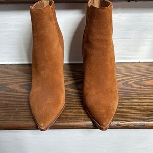 Marc Fisher Tan Suede Ankle Boots